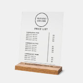 Black Minimalist Business Logo prijslijst Acryl Bord (Hoek)