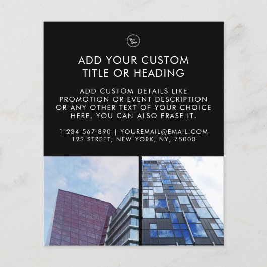 Black Minimalist Custom Business Logo 2-foto Flyer (Voorkant)