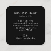 Black Minimalist Custom Logo Professional Company Vierkante Visitekaartje (Achterkant)