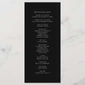Black minimalist Dainty Script Wedding Ceremonony Programmakaart (Achterkant)