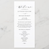 Black minimalist Dainty Script Wedding Ceremonony Programmakaart (Voorkant)