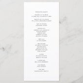 Black minimalist Dainty Script Wedding Ceremonony Programmakaart (Achterkant)