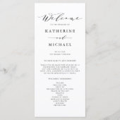 Black minimalist Dainty Script Wedding Ceremonony Programmakaart (Voorkant)