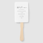 Black minimalist Dainty Script Wedding Program Handwaaier (Voorkant)