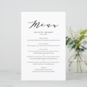 Black Minimalist Dainty Script Weduwemkaart (Staand voorkant)