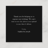 Black Minimalist Disco Ball QR-code Deel de liefde Informatiekaartje (Achterkant)