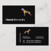 Black minimalist German Boxer Silhouette  Visitekaartje (Voorkant / Achterkant)