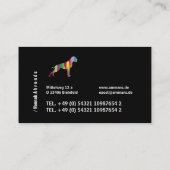 Black minimalist German Boxer Silhouette Visitekaartje (Achterkant)