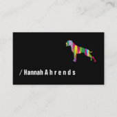 Black minimalist German Boxer Silhouette Visitekaartje (Voorkant)