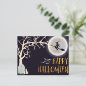 Black Minimalist Happy Halloween Briefkaart (Staand voorkant)