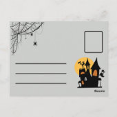 Black Minimalist Happy Halloween Briefkaart (Achterkant)