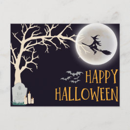 Black Minimalist Happy Halloween Briefkaart