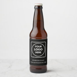Black Minimalist Logo Business Promo QR label Bier Etiket