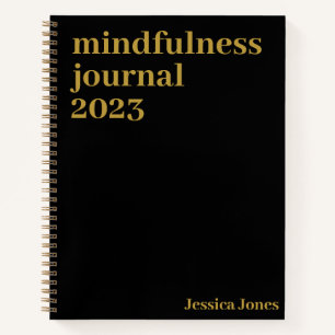 Black Minimalist Mindfulness Journal Notitieboek