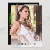 Black Minimalist Model Actor 5 Photo Comp Kaart (Voorkant / Achterkant)