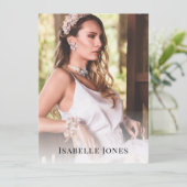 Black Minimalist Model Actor 5 Photo Comp Kaart (Staand voorkant)