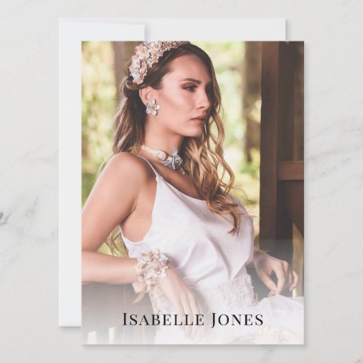 Black Minimalist Model Actor 5 Photo Comp Kaart (Voorkant)