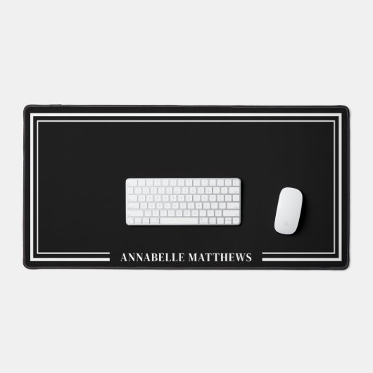 Black Minimalist Monogram Bureaumat (Keyboard & Muis)