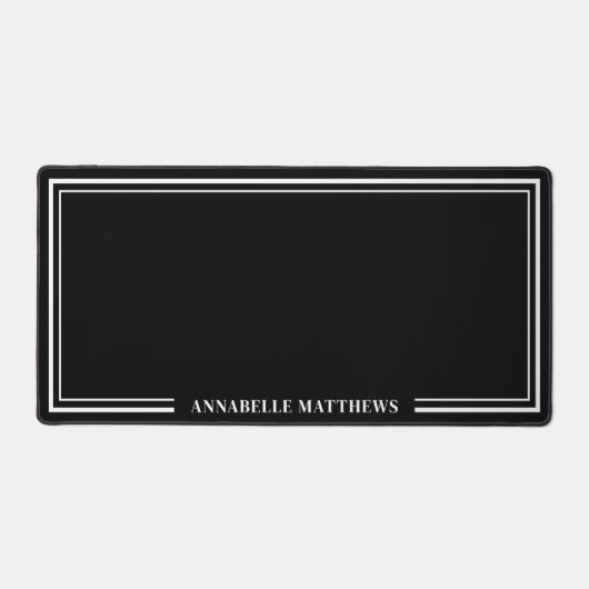 Black Minimalist Monogram Bureaumat (Voorkant)