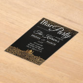 Black Minimalist Mosque Ramadan Iftar Party  Acryl Uitnodigingen (Laagn)