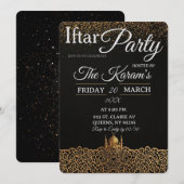 Black Minimalist Mosque Ramadan Iftar Party  Kaart (Voorkant / Achterkant)