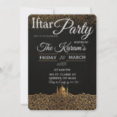 Black Minimalist Mosque Ramadan Iftar Party  Kaart (Voorkant)