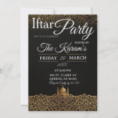 Black Minimalist Mosque Ramadan Iftar Party  Kaart (Voorkant)