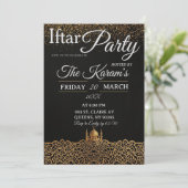 Black Minimalist Mosque Ramadan Iftar Party  Kaart (Staand voorkant)