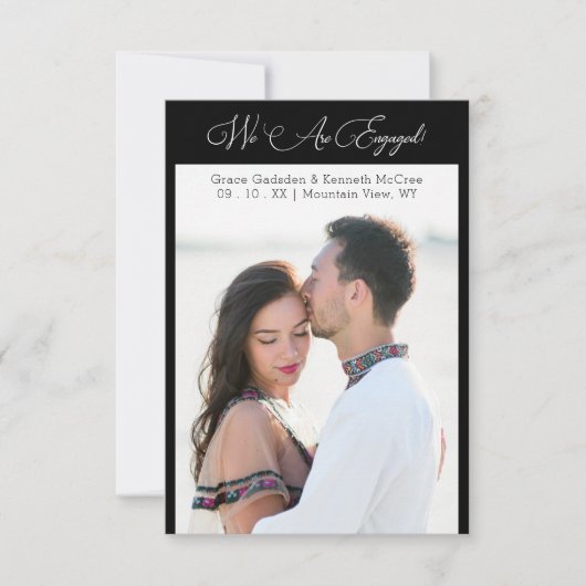 Black Minimalist Personalized Photo Elegant Script (Voorkant)