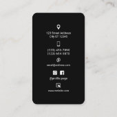 Black minimalist phone shape Business Card Visitekaartje (Achterkant)