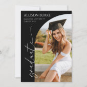 Black Minimalist Photo Arch Afstudeerfeest Kaart (Voorkant)