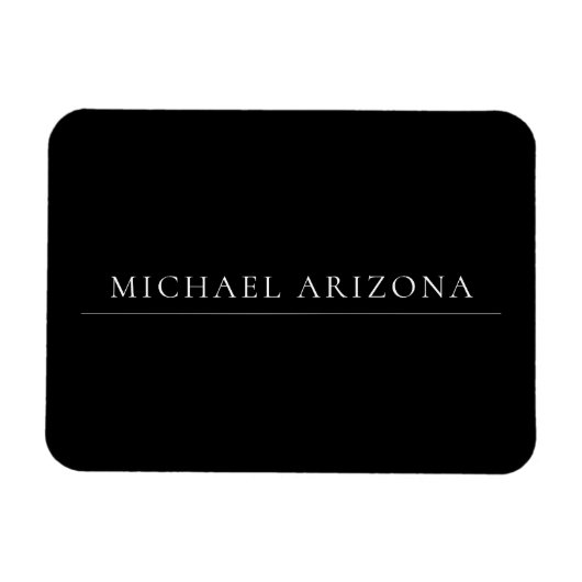 Black Minimalist Plain Modern Own Name Magneet (Horizontaal)