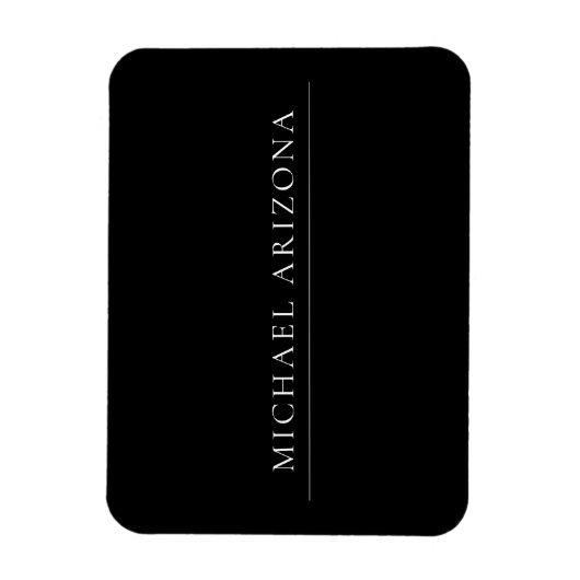 Black Minimalist Plain Modern Own Name Magneet (Verticaal)