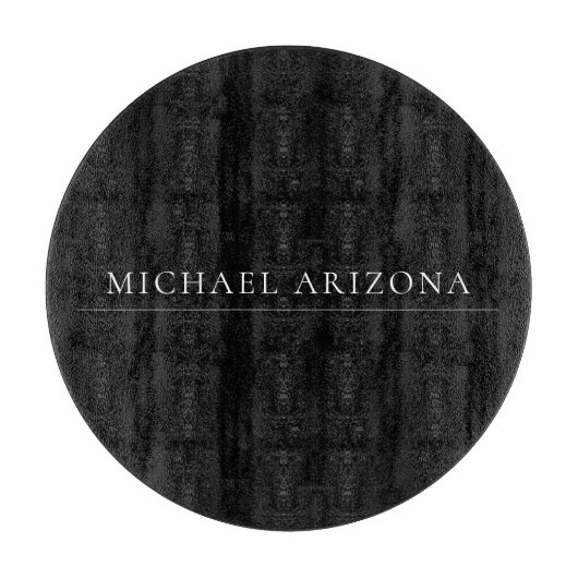 Black Minimalist Plain Modern Own Name Snijplank (Voorkant)