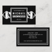 Black Minimalist Popular  Barber shop Visitekaartje (Voorkant / Achterkant)