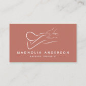 Black Minimalist Professional Massage Therapist B Visitekaartje (Voorkant)