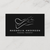 Black Minimalist Professional Massage Therapist Visitekaartje (Voorkant)