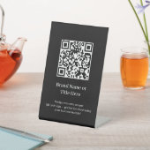 Black Minimalist QR Code | Modern Custom Business  Reclamebord Met Voetstuk (Insitu)