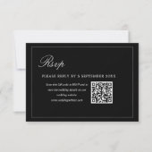 Black Minimalist QR Code RSVP Wedding Enclosure (Voorkant)
