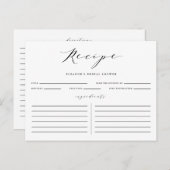 Black Minimalist Script Vrijgezellenfeest Recipe K Briefkaart (Voorkant / Achterkant)