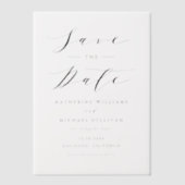 Black Minimalist Script Wedding Sla de datum op Vellum Uitnodigingen (Voorkant)