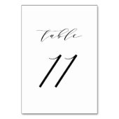 Black Minimalist Script Wedding Table Number 11 Kaart (Achterkant)