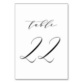 Black Minimalist Script Wedding Table Number 22 Kaart (Voorkant)