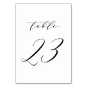 Black Minimalist Script Wedding Table Number 23 Kaart (Achterkant)
