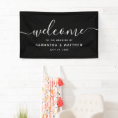 Black Minimalist Script Welcome to the Wedding Spandoek (Insitu)