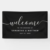 Black Minimalist Script Welcome to the Wedding Spandoek (Horizontaal)