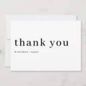Black Minimalist Serif Script Typography Wedding Bedankkaart (Voorkant)