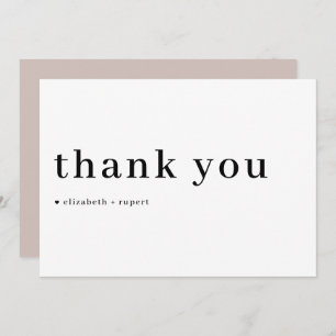 Black Minimalist Serif Script Typography Wedding Bedankkaart
