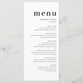 Black Minimalist Serif Script Typography Wedding Menu