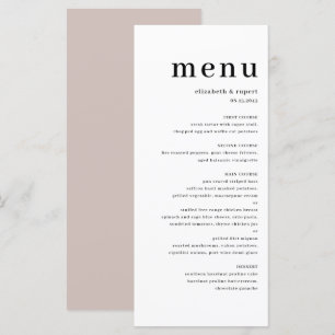 Black Minimalist Serif Script Typography Wedding Menu